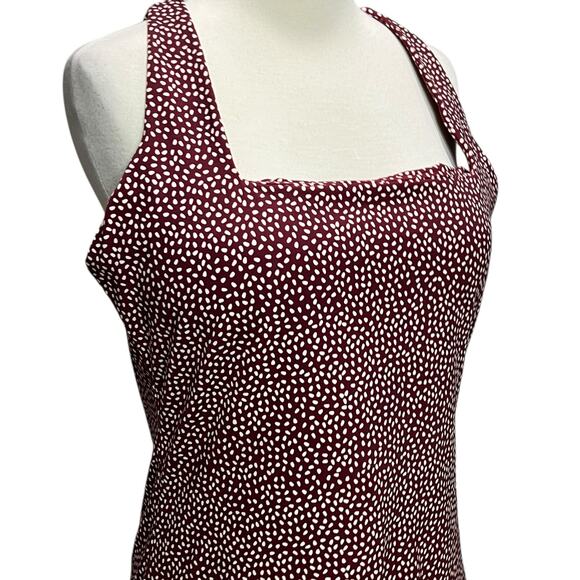 BuffBunny Revolution Tank Top XL Burgundy Red Bossy Dots Strappy Back Athletic - Picture 2 of 10